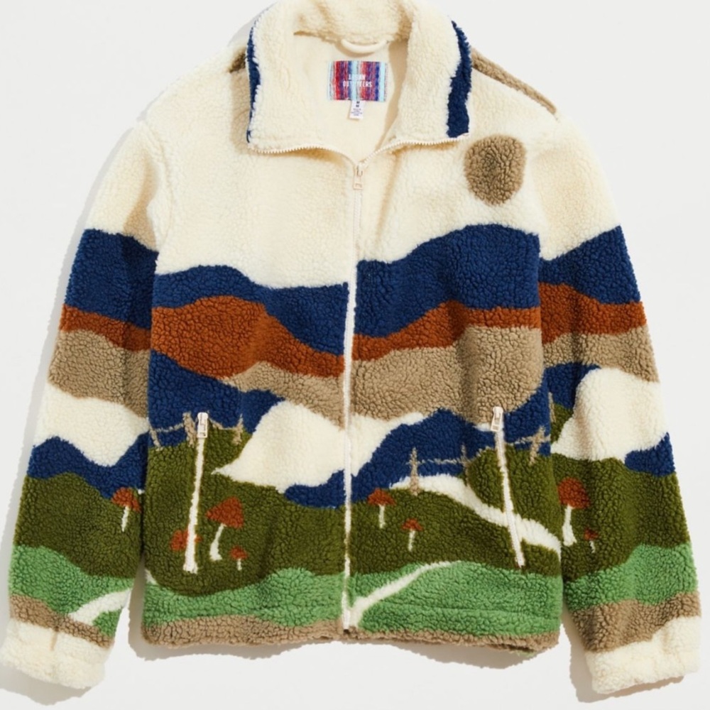NWT Urban Outfitters Sherpa zip jacket UNISEX - Picture 3 of 7
